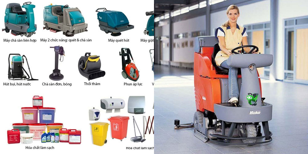 Máy móc, dụng cụ, hoá chất, và con người